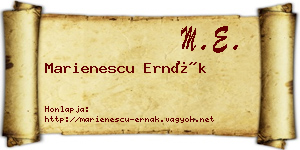 Marienescu Ernák névjegykártya
